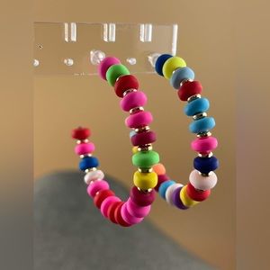 Beaded Hoop Style Earrings Multicolored Earrings New Jewelry